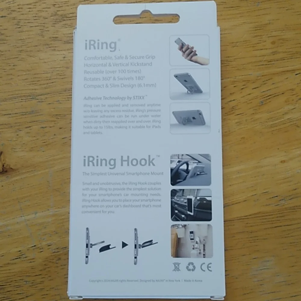 iRing Cellphone Grip and Kickstand, Gold, NiB
